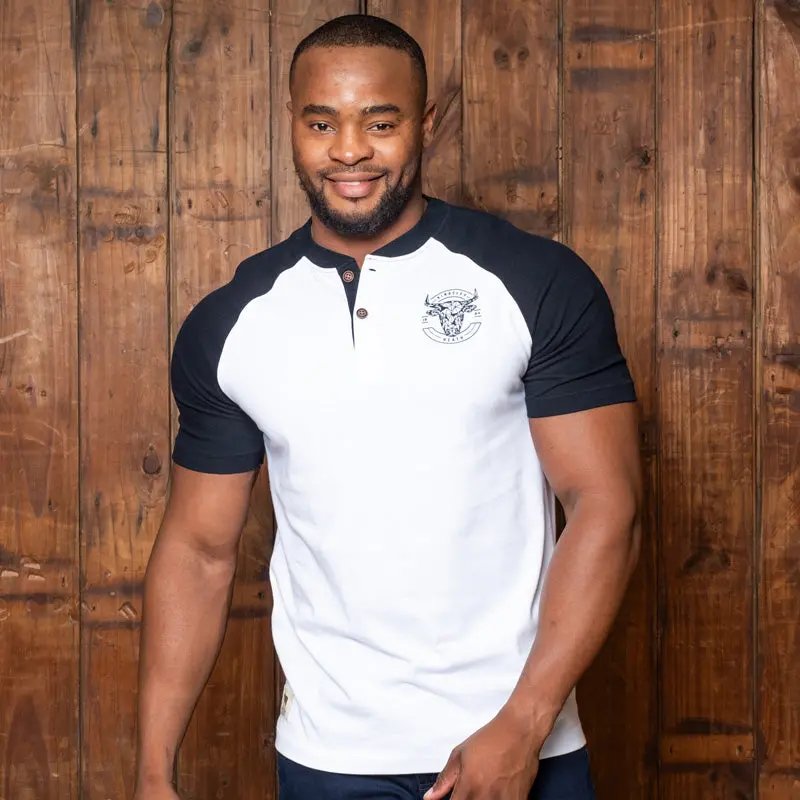 Geo Skull Raglan Henley Pelican 1
