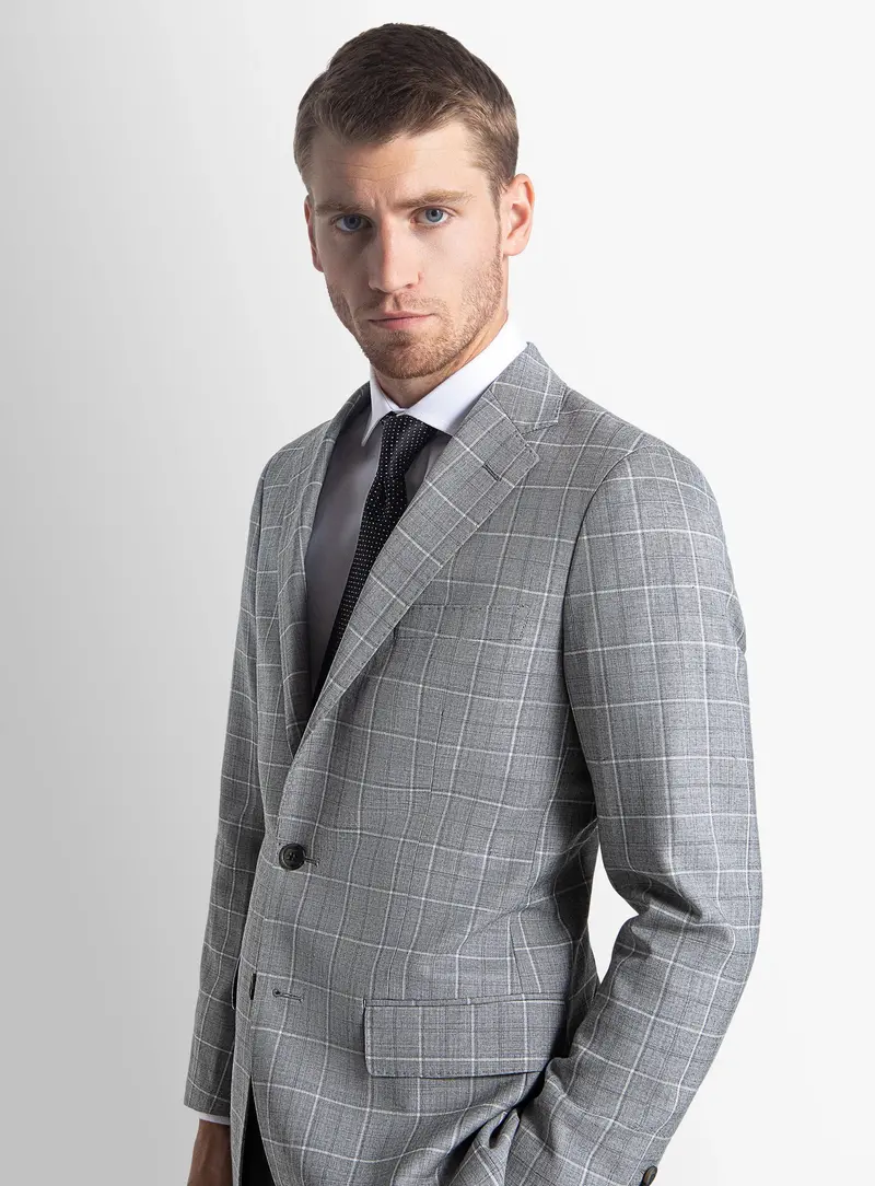 Giacomo Plaid Grey Suit 1