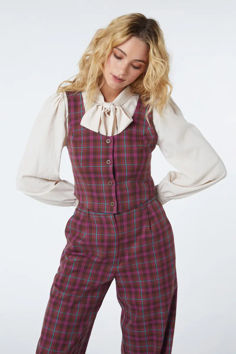 Ginger Check Vest 1
