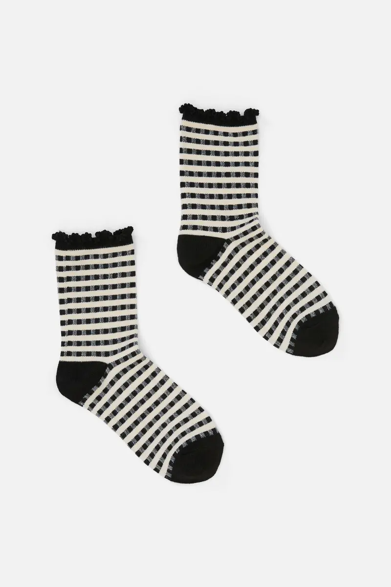 Gingham Check Sock 1