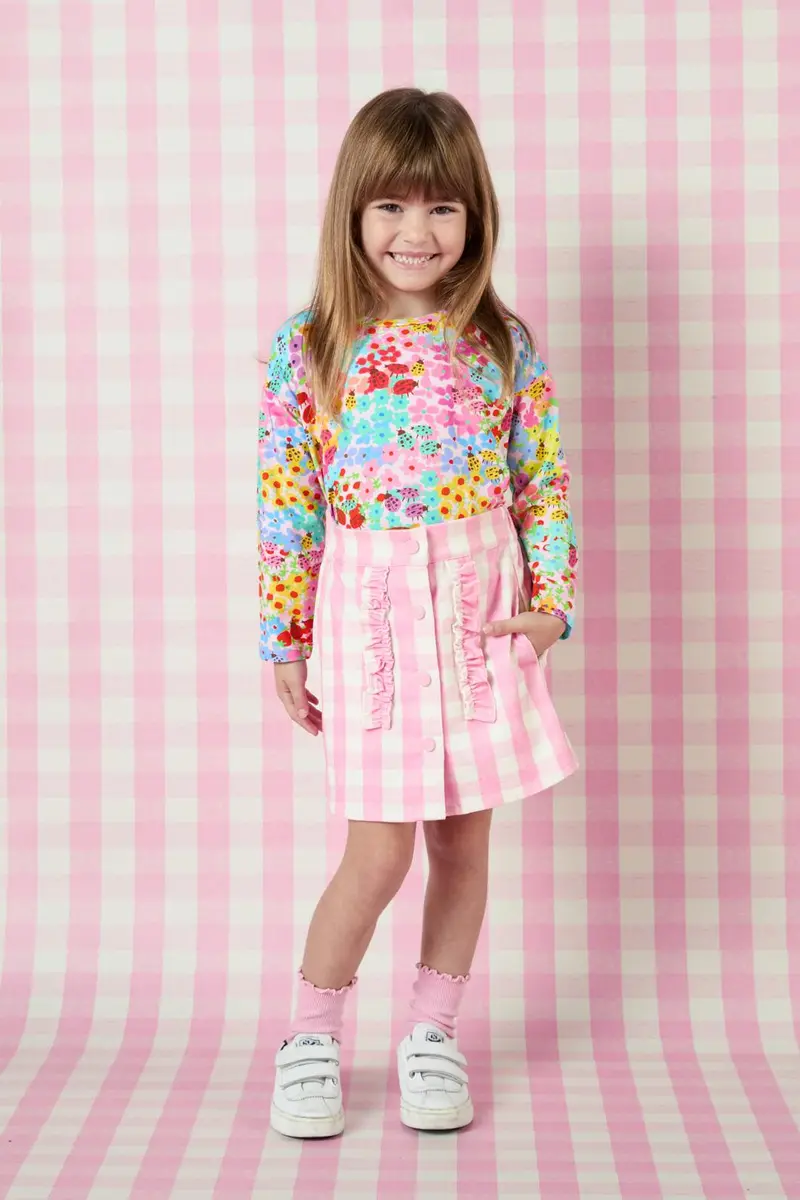 Gingham Kids Frill Skirt 1