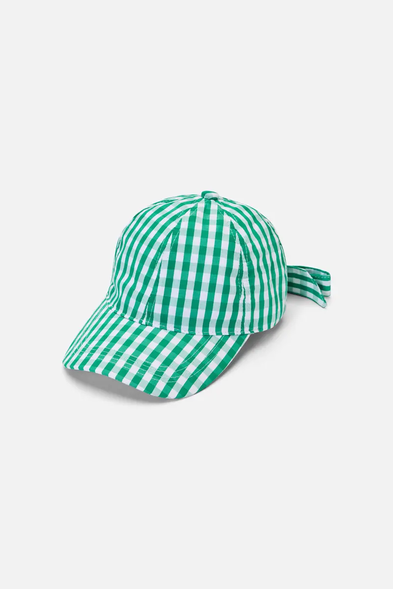 Gingham Tie Back Cap 1