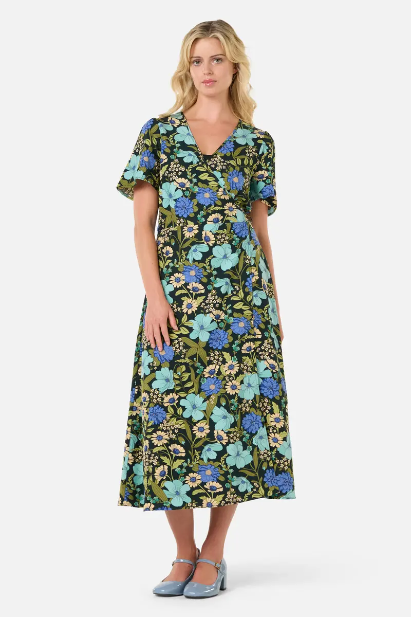 Gloria 70'S Floral Midi Dress 1
