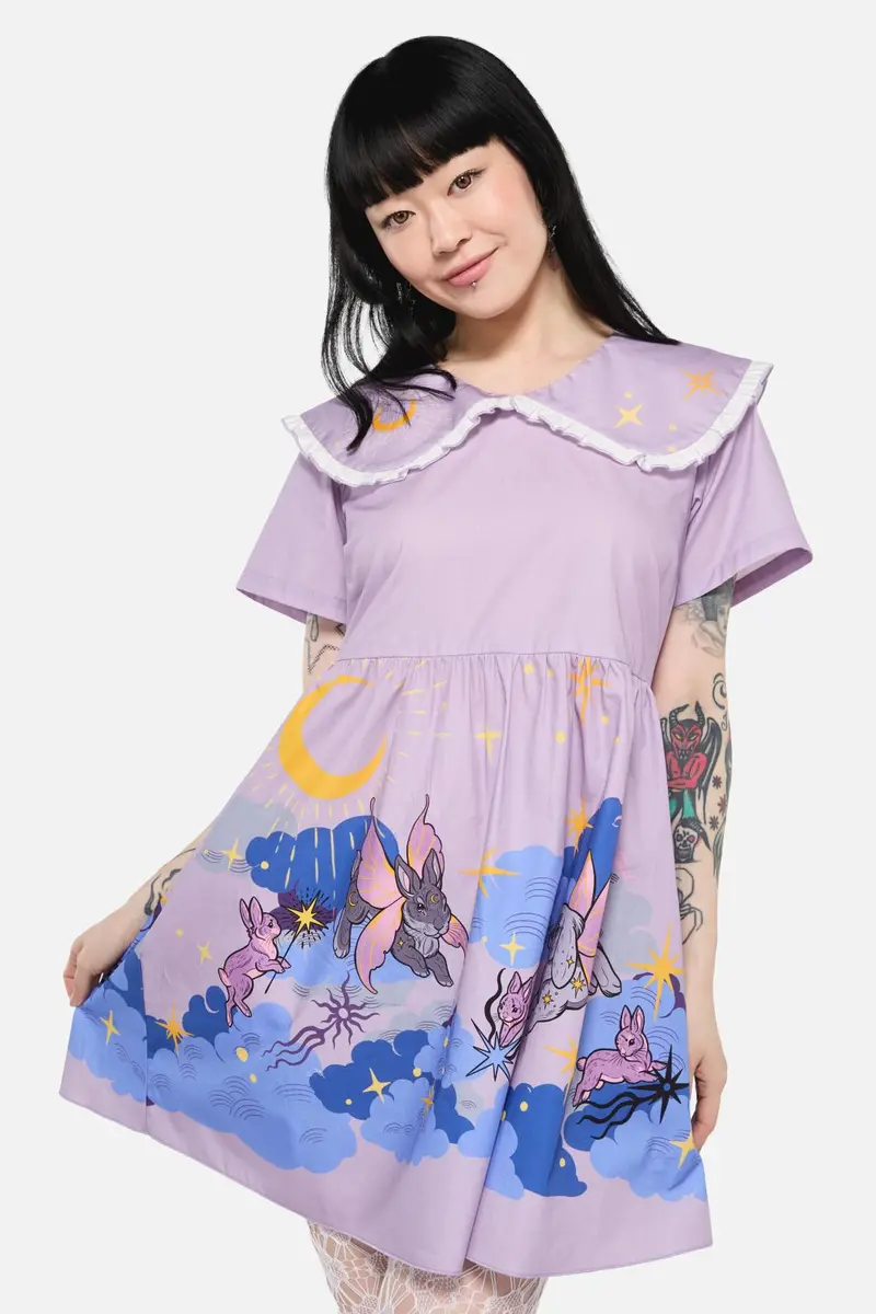 Goodnight Bunny Border Dress 1
