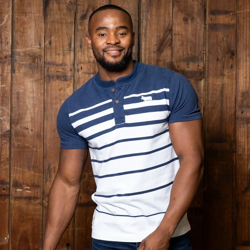 Gradiated Stripe Henley Monarch 1