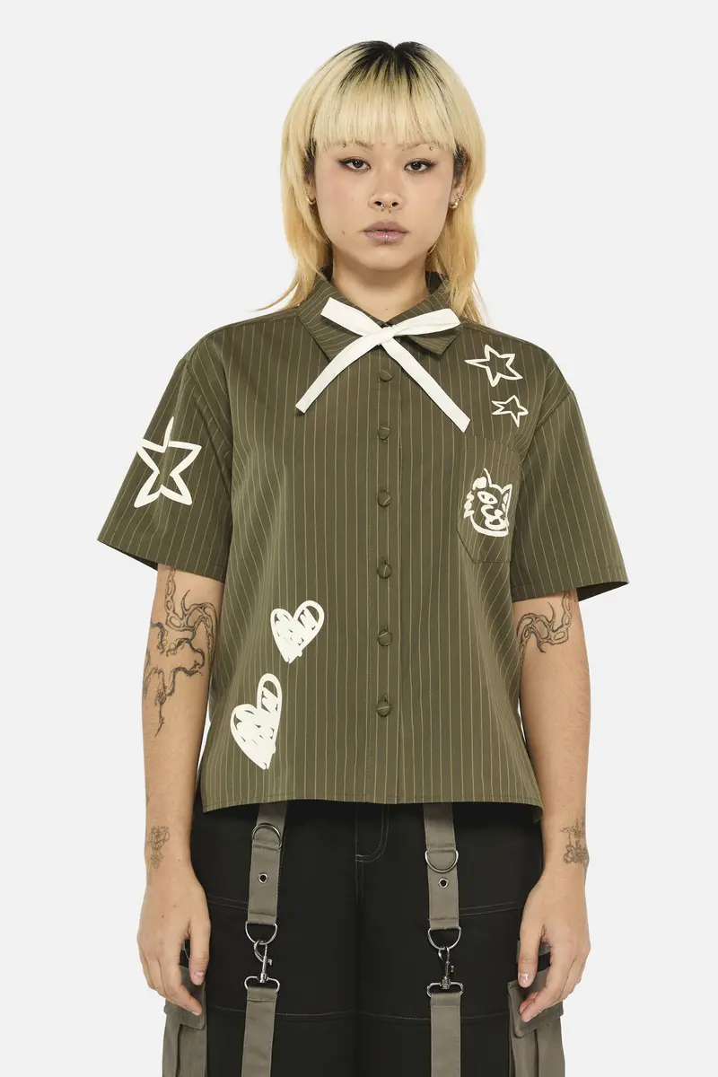 Graff Pinstripe Relaxed Blouse 1