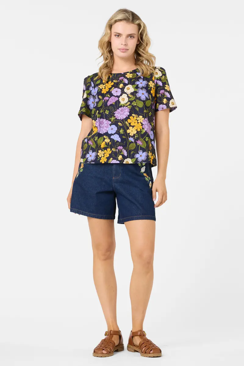 Grasshopper Floral Ss Top 1