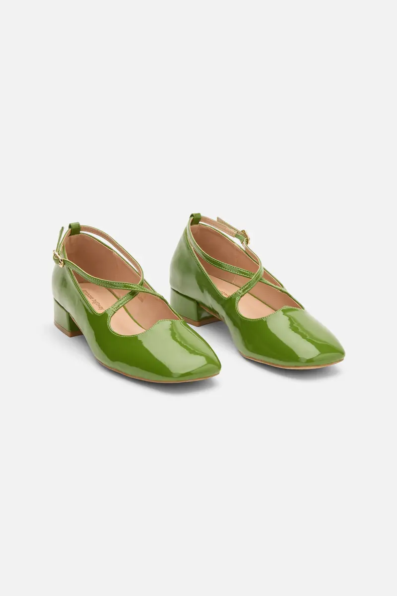 Green Patent Heart Heel 1
