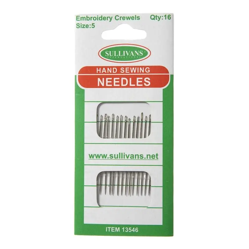 Hand Sewing Needles, Embroidery Crewel Size 5- 16Pk 1