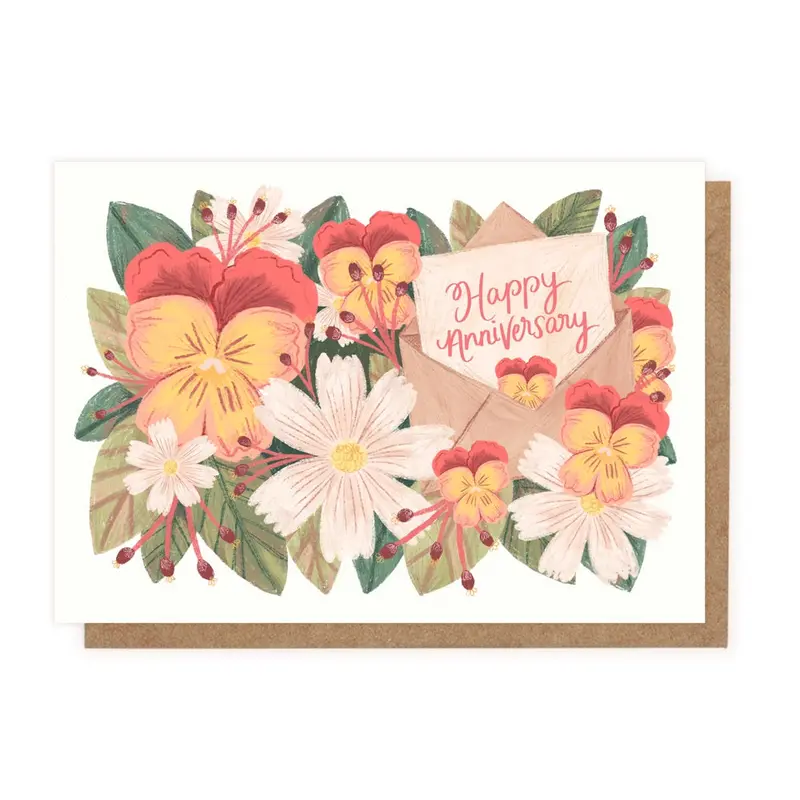 Happy Anniversary Flowers Card 1