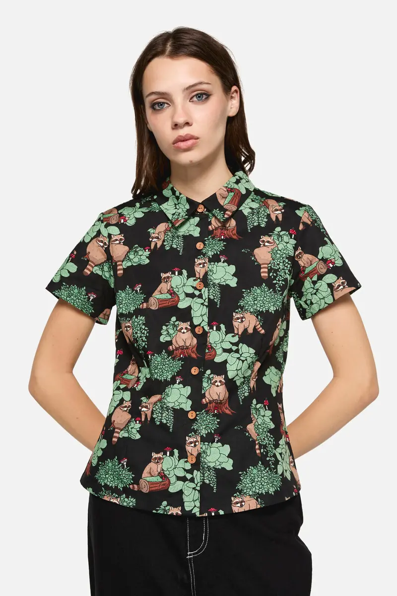 Haus Of Raccoon Print Blouse 1
