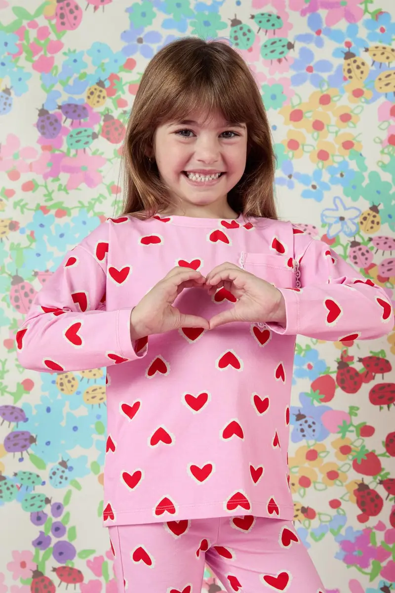 Hearts Kids Ls Pkt Tee 1