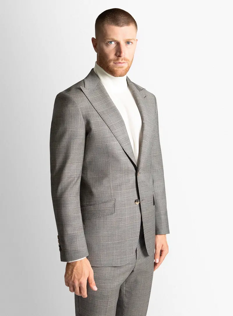 Hector Plaid Chocolate Brown Suit 1