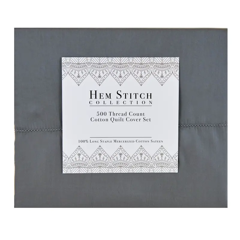 Hem Stitch Collection 500Tc Cotton Quilt Cover Set 1