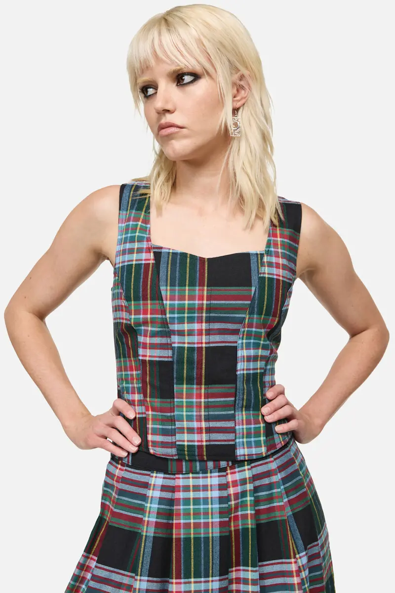 Hermit Goth Tartan Corset Top 1