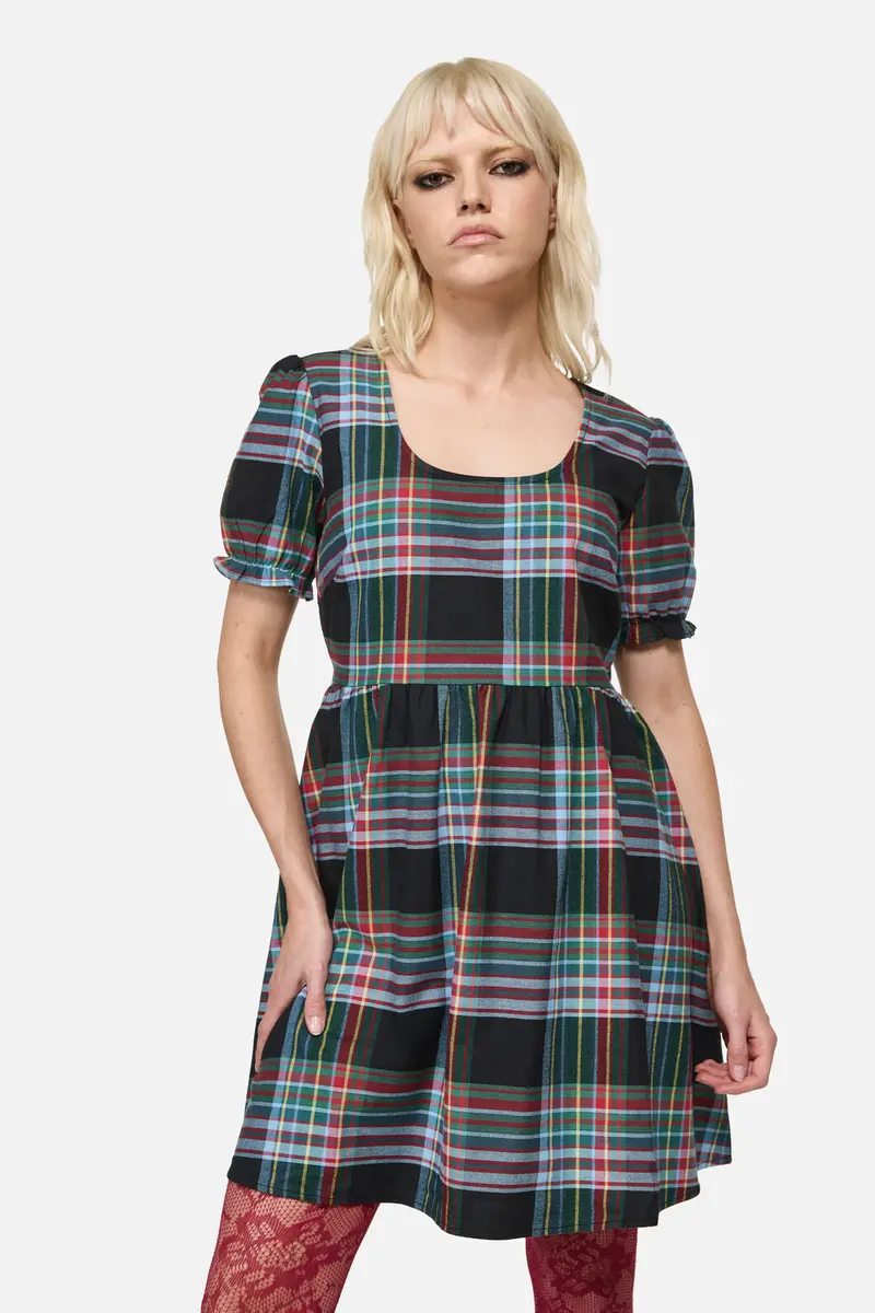 Hermit Goth Tartan Mini Dress 1