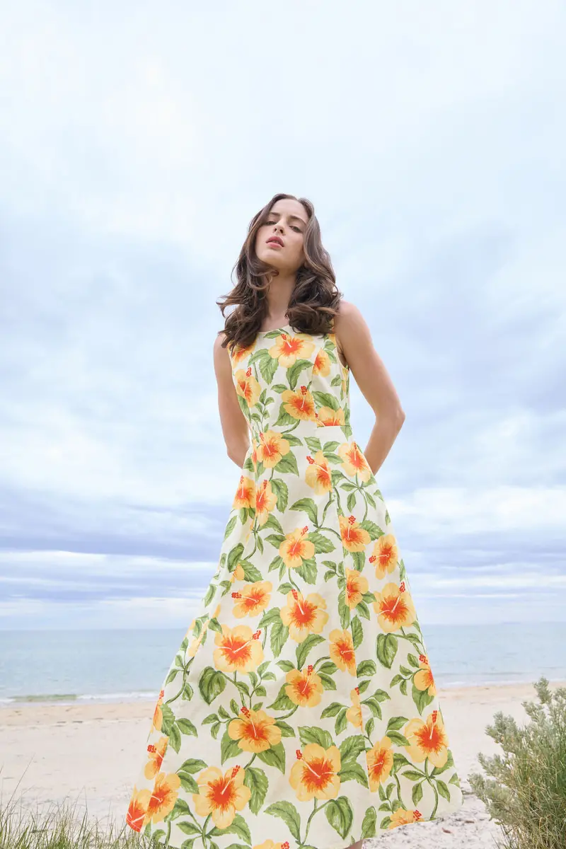 Hibiscus Summer Midi Dress 1