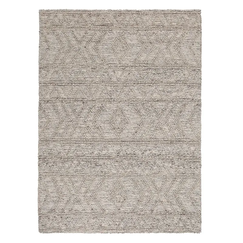 Himalaya Lattice Tribal Ash Wool Rug 1