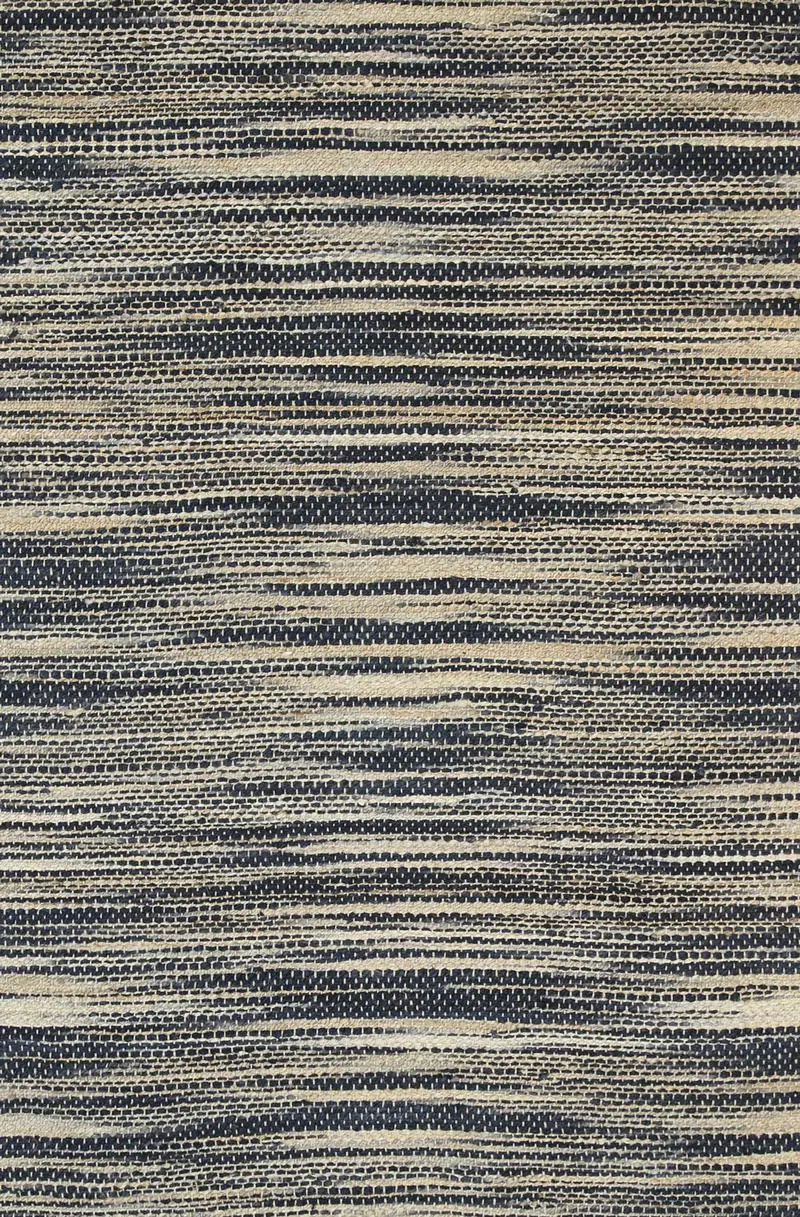 Holma Stripe Grey Jute Rug 1
