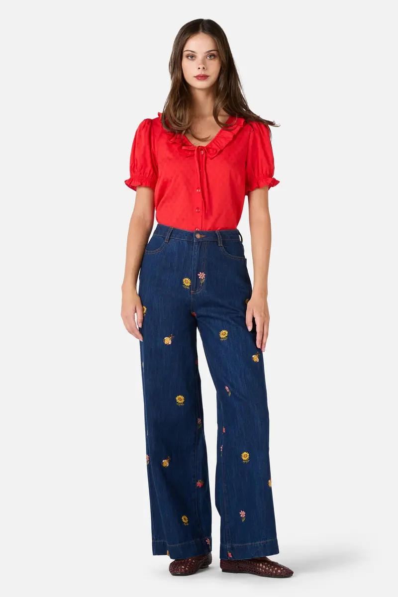 Honey Embroidered Jean 1