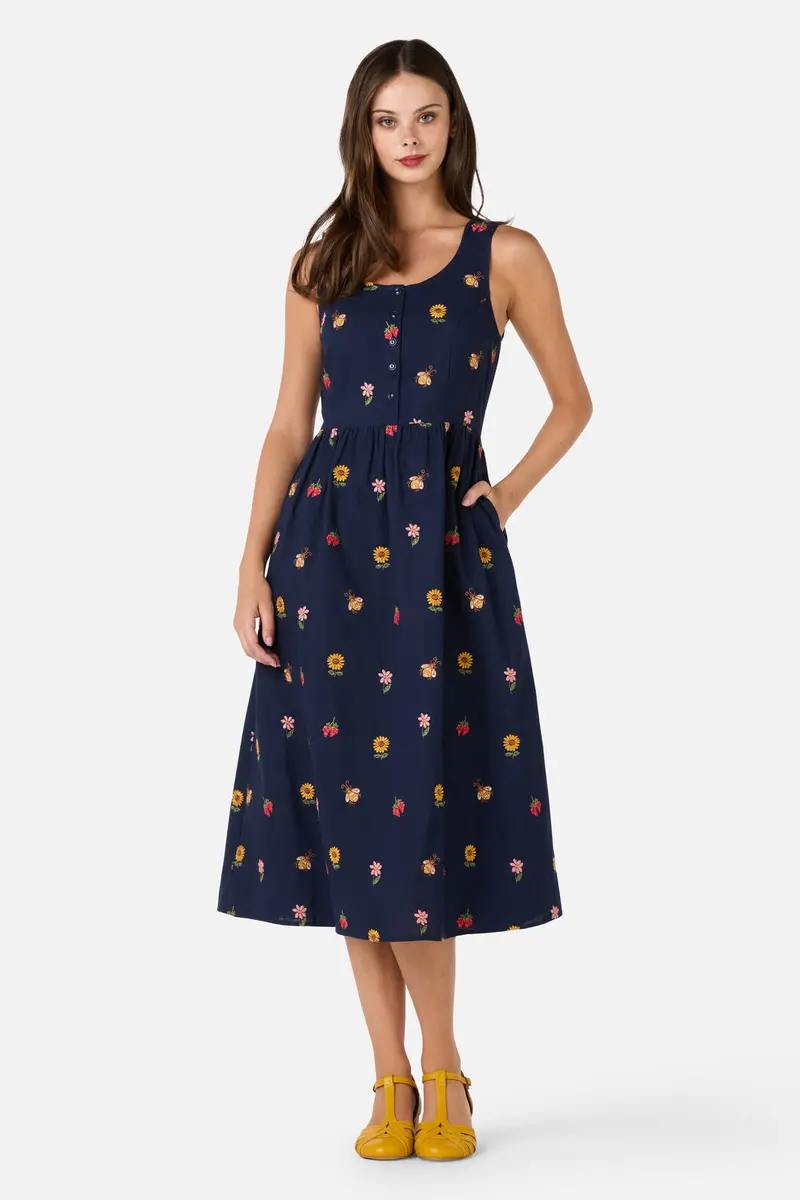 Honey Embroidered Midi Dress 1