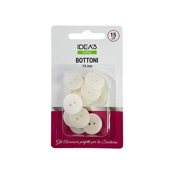 Idea's Home Button, 19Mm White- 15Pk 1