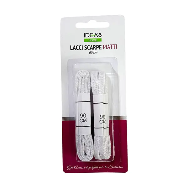 Idea's Home Flat Shoelace, White- 90Cm 1