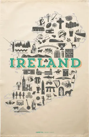 Ireland Icons Tea Towel By Clover Rua 1