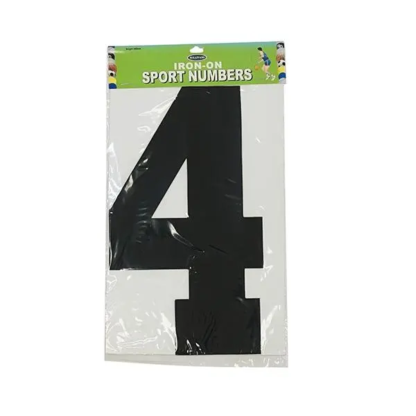 Iron On Number 4, Black- 30Cm 1