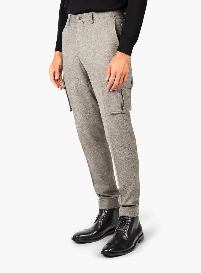 Isla Oat Flannel Cargo Trousers 1