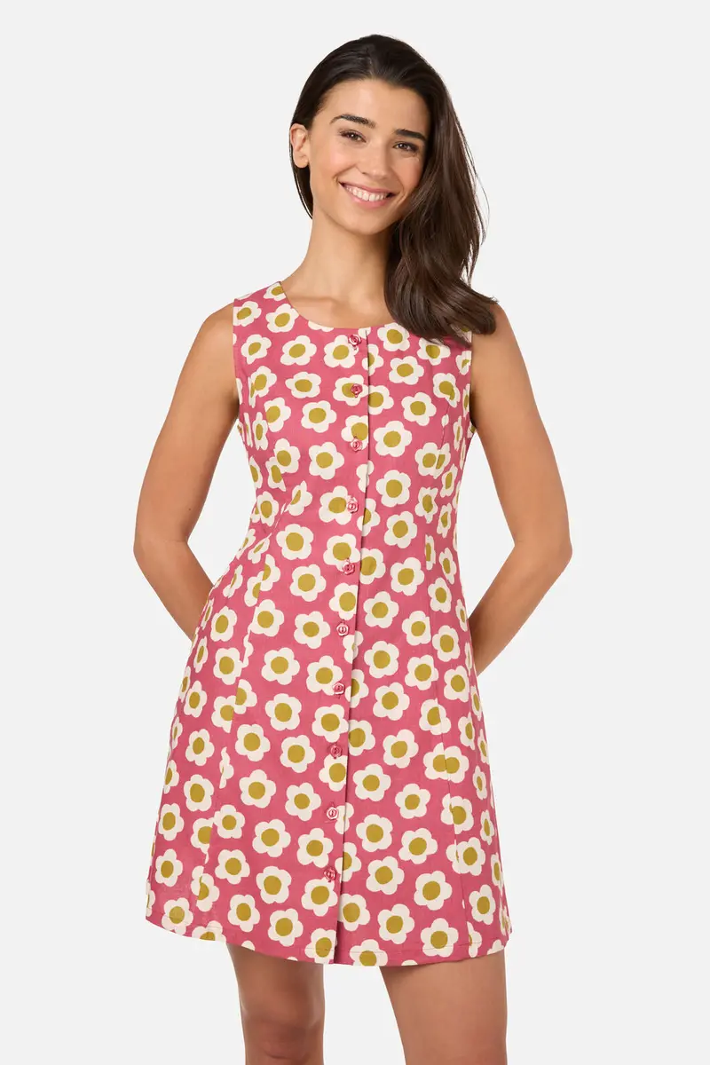 Janie 60'S Button Mini Dress 1