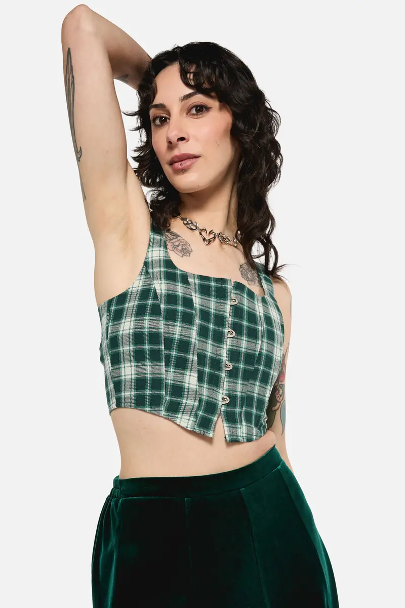 Keeper Of The Woods Tartan Corset Top 1