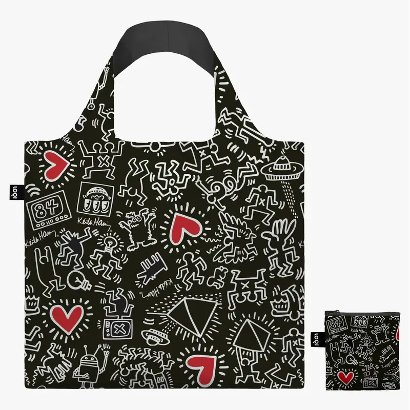 Keith Haring Black Pattern Recycled Bag 1