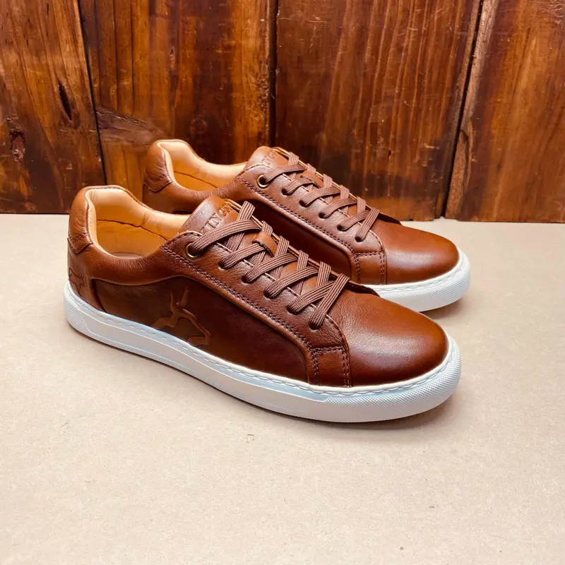 Kh Outline Nguni Embossed Sneaker - Tan 1