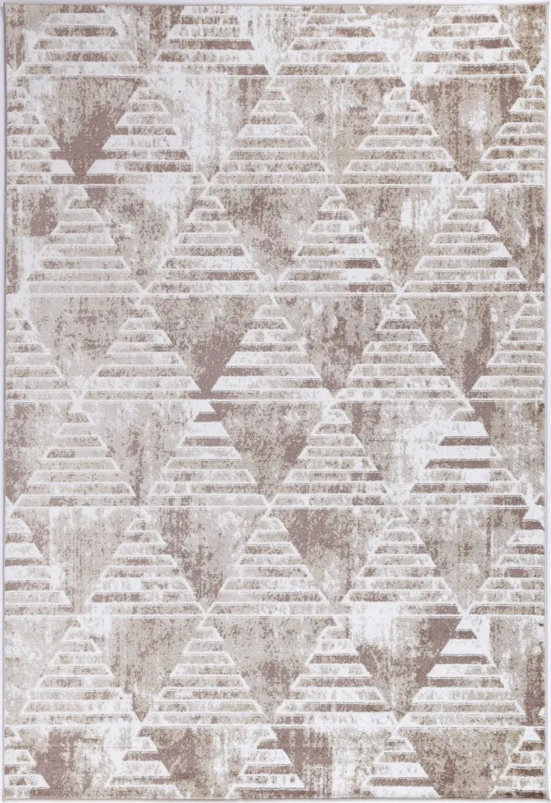 Kimberley Matrix Geometric Latte Rug 1