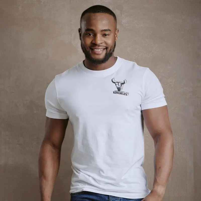 Kingsley 3D Nguni Crew Tee - Pelican 1