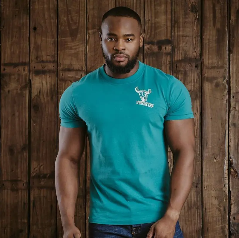 Kingsley 3D Nguni Crew Tee - Teal 1