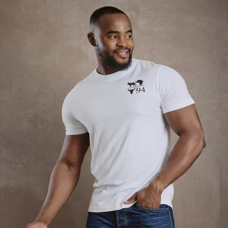 Kingsley 4 Way Africa Nguni Crew Tee - Pelican 1