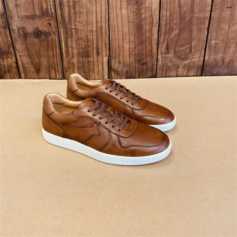 Kingsley Ace Overlay Court Sneaker - Tan 1