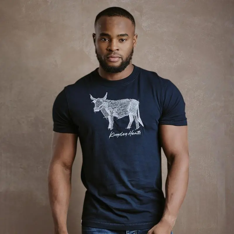 Kingsley Angled Nguni Stitch Crew Tee - Midnight 1