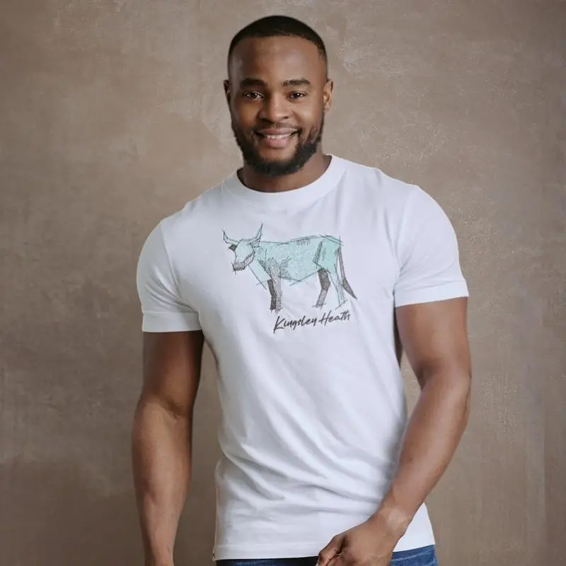 Kingsley Angled Nguni Stitch Crew Tee - Pelican 1