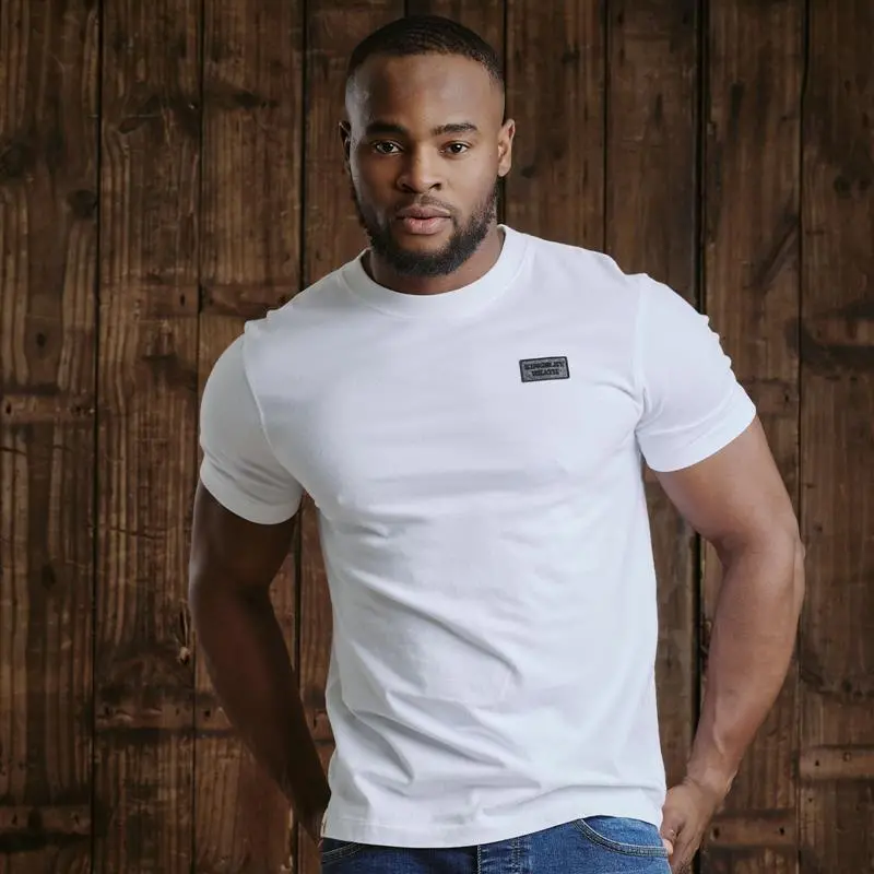 Kingsley Badge Crew Tee - Pelican 1