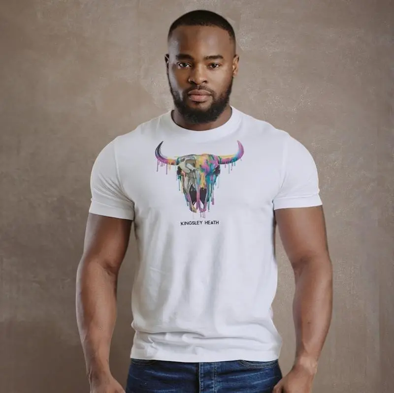 Kingsley Drip Skull Crew Tee - Pelican 1
