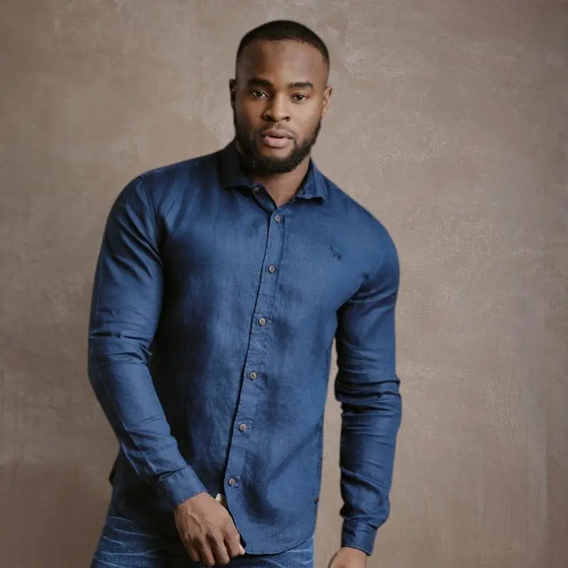 Kingsley Endless Summer Linen Slim Fit Shirt - Midnight 1