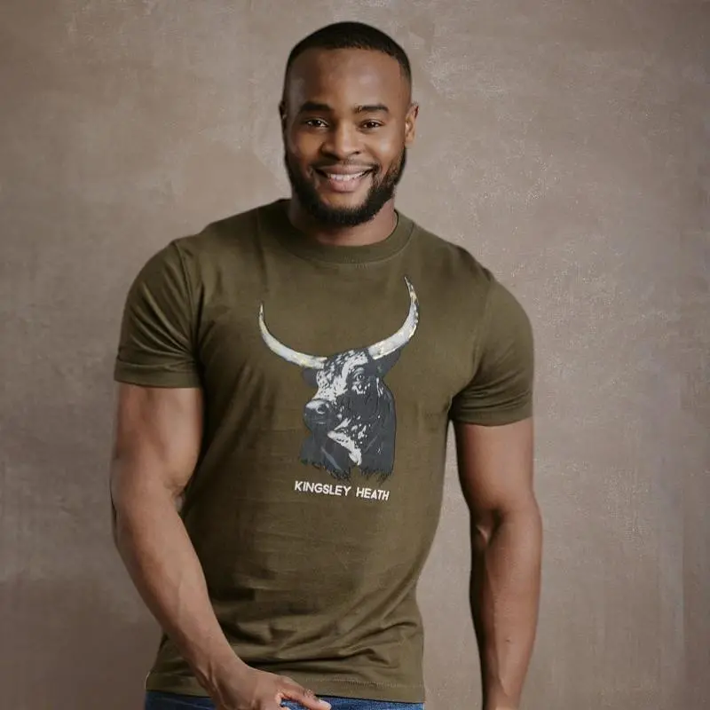Kingsley Face On  Nguni Crew Tee - Fatigue 1