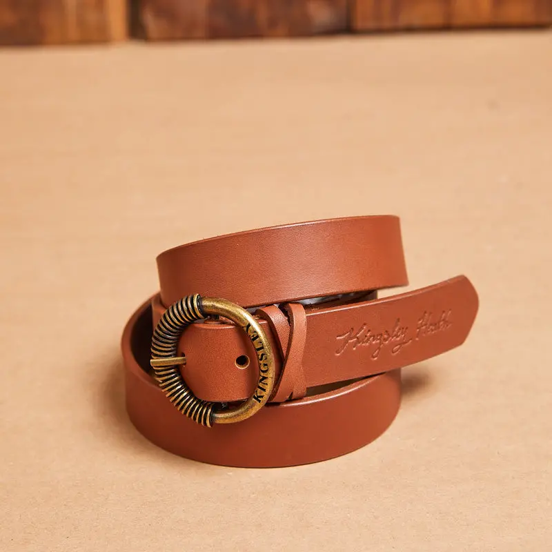 Kingsley Heath Crossed Loop Belt Tan/Brass 1