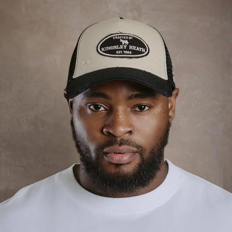 Kingsley Heath Distressed Corp Camo Trucker - Stone 1