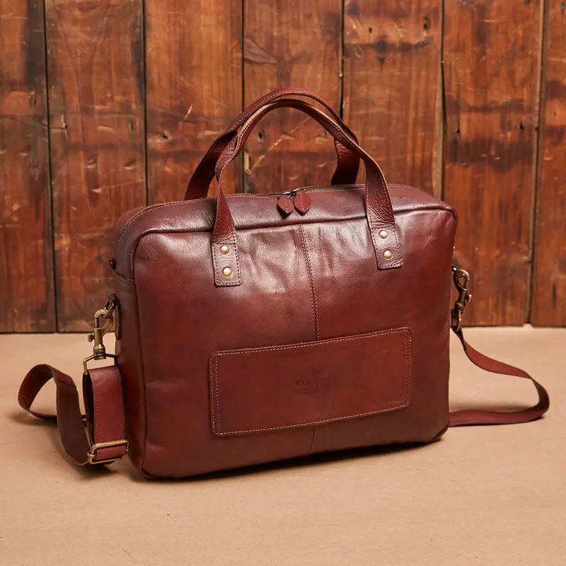 Kingsley Heath Double Zip Messenger Tan 1