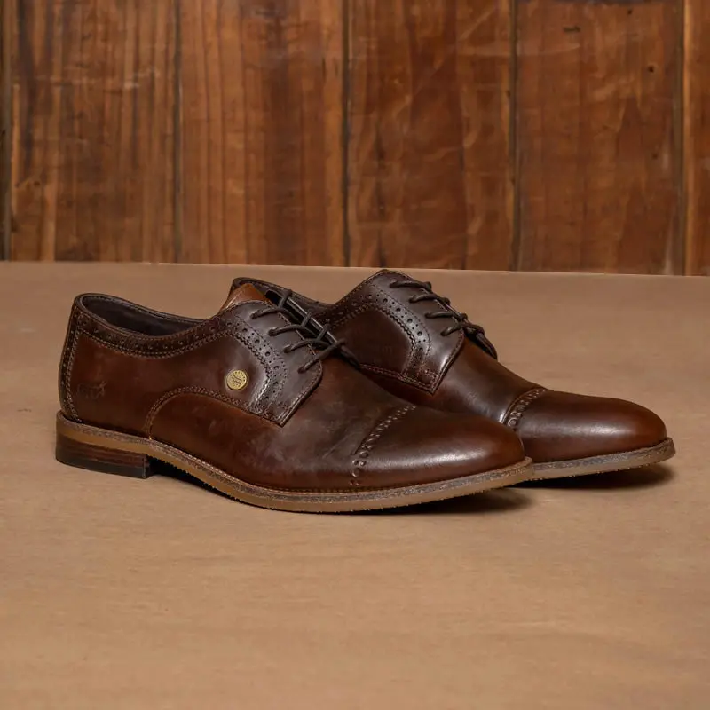 Kingsley Heath F Embossed Toe Cap Choc/Choc 1