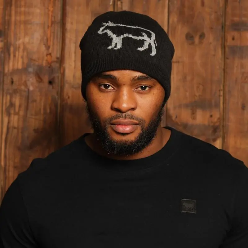 Kingsley Heath Outline Nguni Skull Beanie - Midnight 1